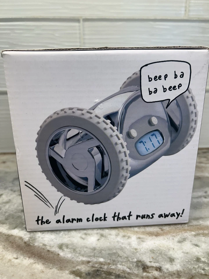 New Clocky Alarm Clock On Wheels Nanda Home Extra Loud For Heavy Sleepers Chrome - Image 4 of 4