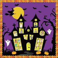 Halloween Classroom Bulletin Board Decoration Set DIY Photo Black 