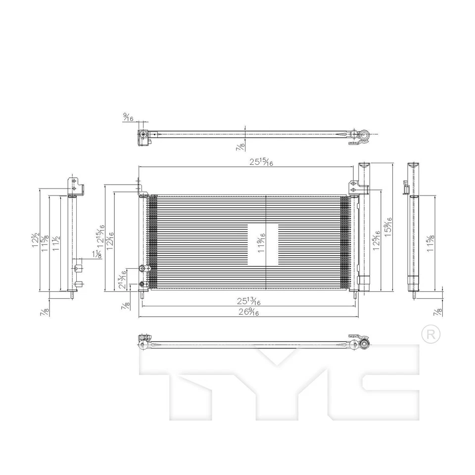 Condensador de aire acondicionado TYC 3991 para Toyota Prius V 12-18 Foto 2 de 4