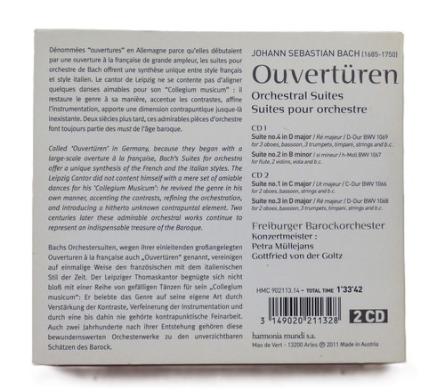 J.S. Bach- Ouverturen Complete Orchestral Suites Freiburger Barockorchester CD - Picture 2 of 5