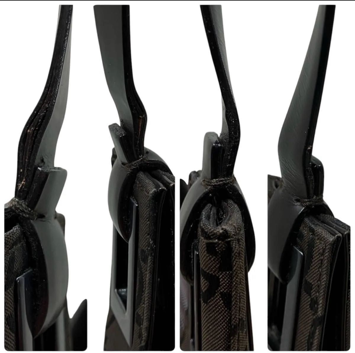 Gucci Handbag Tote Bag One Shoulder GG Pattern Interlocking Nylon Brown From Jap — image 7