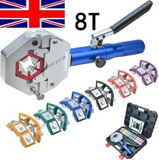 Hydraulic Hose Crimper A/C Car Hose Fittings Pipe Crimping Tool Kit 7 Dies