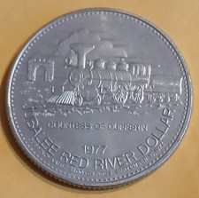 1977 Winnipeg Red River Dollar $1 Trade Token Manitoba Canada  Train  MB22