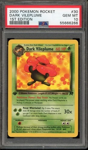 Pokemon Dark Vileplume Team Rocket 30 1st Edition PSA 10 Gem Mint
