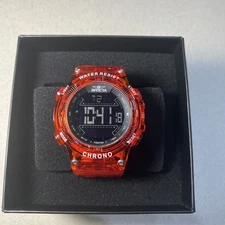 Invicta Racing Burnout Digital Men's Watch - 52mm, Transparent, Red (49045) D616