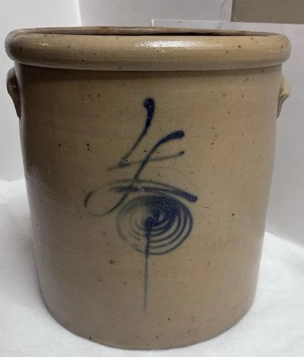 Antique 4 Gallon Redwing Crock