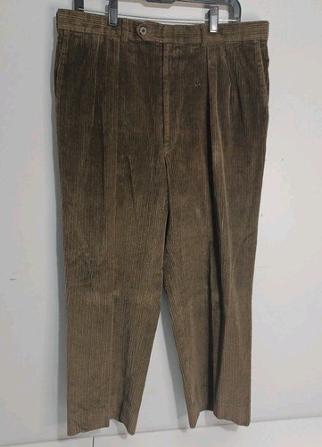 Pantalones de pana de colección Paul Stuart para hombre 32R frente plano marrón (M5) - Imagen 1 de 8
