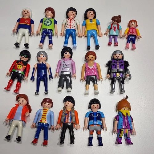 Playmobil Figures Lot Of 16 People Man Woman Girl Children Kid Vintage + Newer
