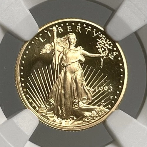 1993 $5 American Gold Eagle 1/10th Oz NGC PF69 Ultra Cameo Fine Gold US