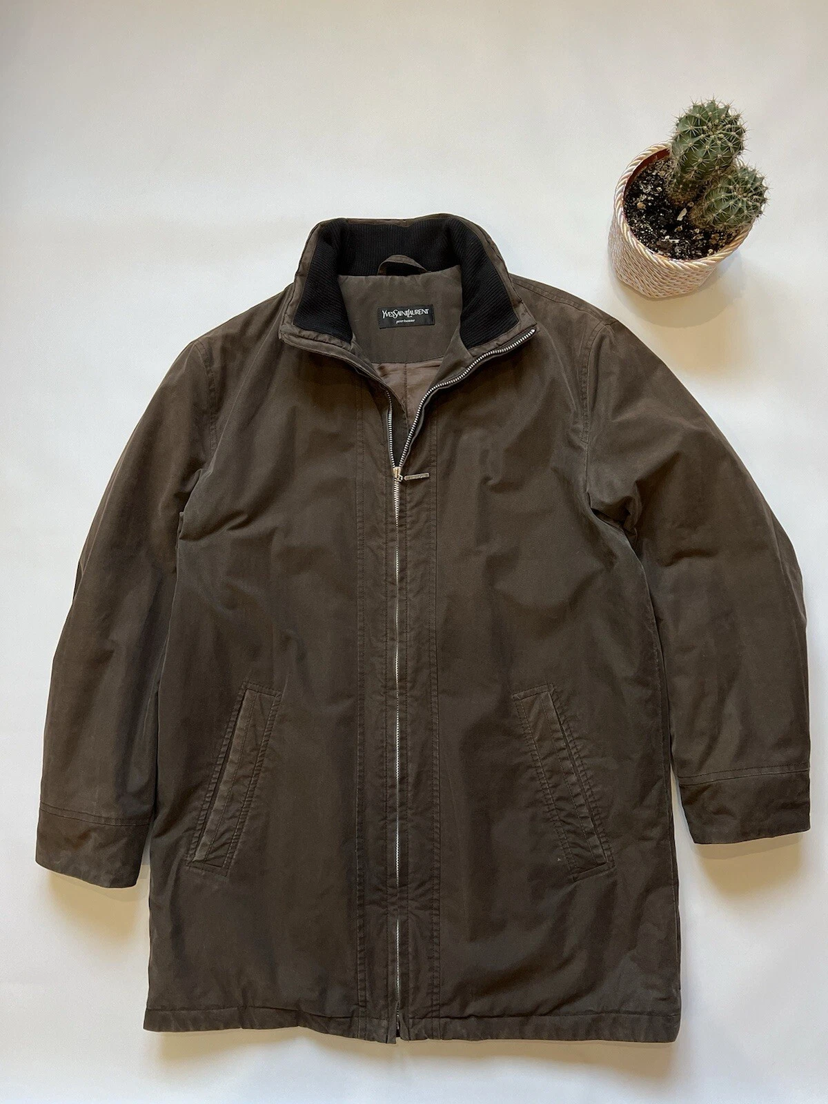 SAINT LAURENT (YSL) Giacca cappotto marrone Xlarge vintage anni 90 YSL Yves Saint Laurent