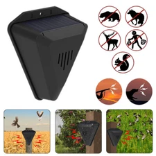Waterproof Solar Motion Sensor Alarm Emits loud dog barking & gunshot sounds