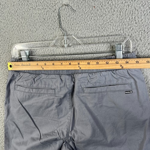 Hurley Pants Boys 18 Gray Jogger Tapered Chino Elastic Waist Drawstring Casual - Picture 5 of 14