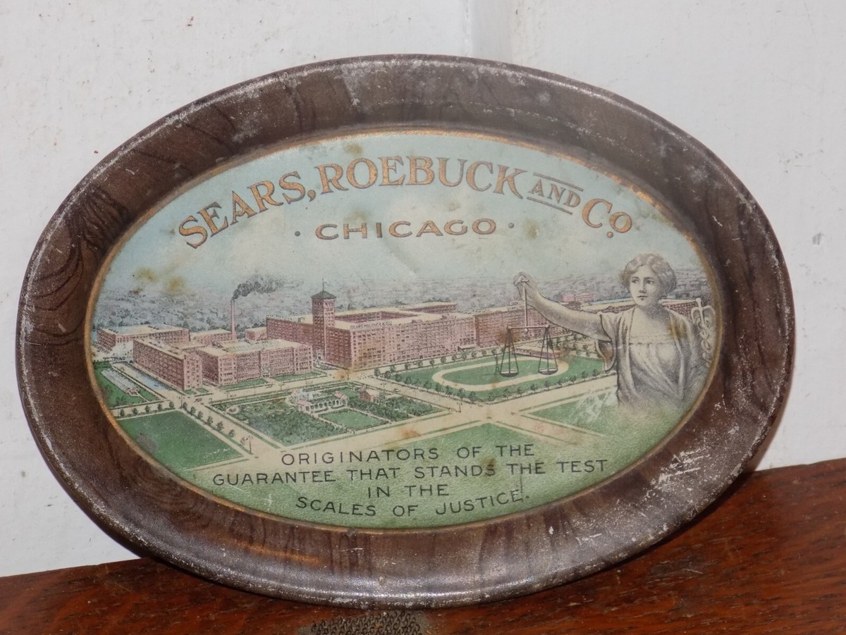 Vintage Sears, Roebuck And Co. Chicago Tin Tip Tray | eBay