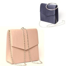 Pochette donna quadrata borsetta elegante cerimonia con catena manico a cerchio