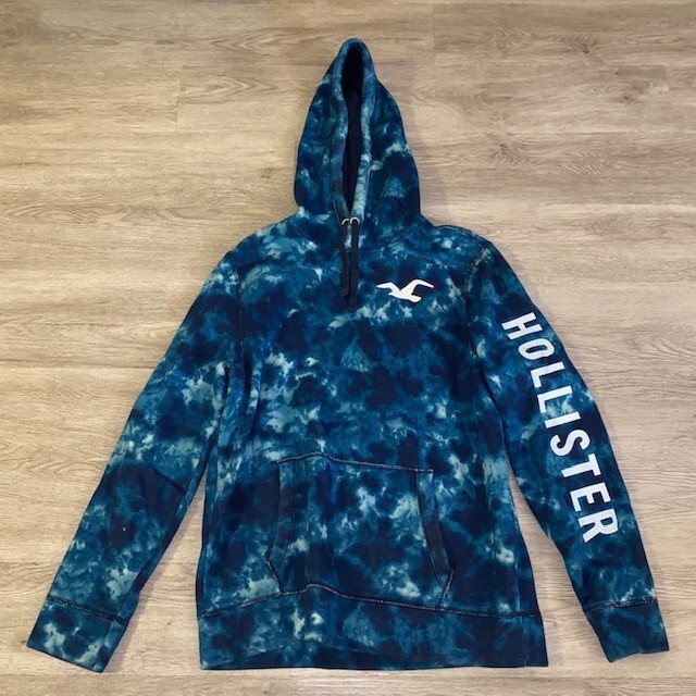 Hollister Adult Large Blue Tie Dye Casual Pullover Hoodie Sweatshirt | eBay