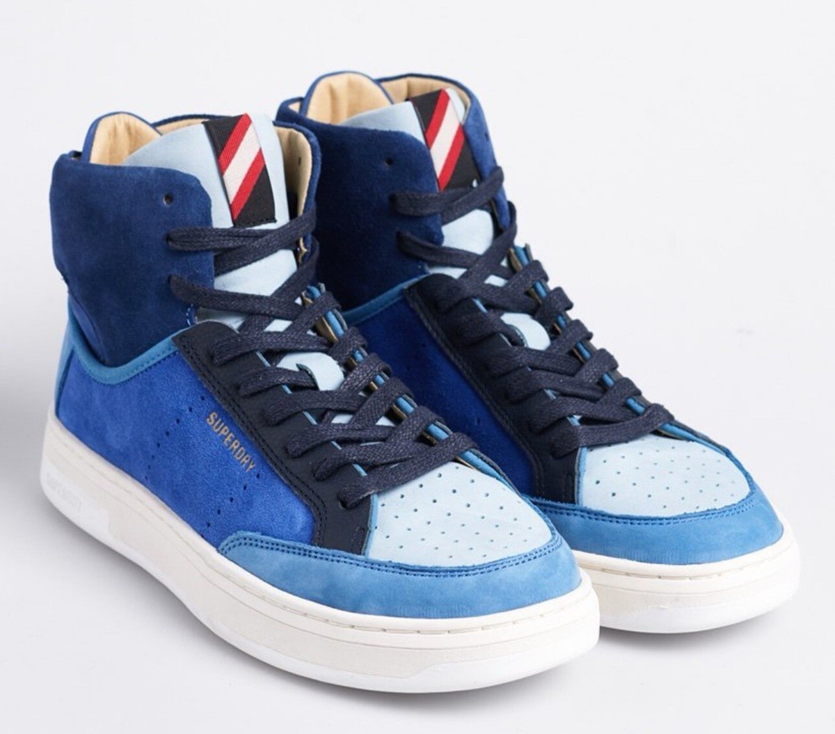 Superdry Women's Trainers Two-tone Blue UK5 EU38 Suede High Top