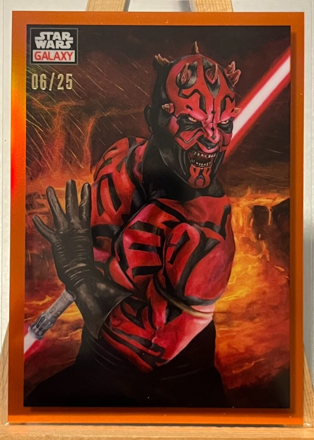 2023 Chrome Star Wars Galaxy Orange Refractor 6/25 Darth Maul Maul's Rage #56