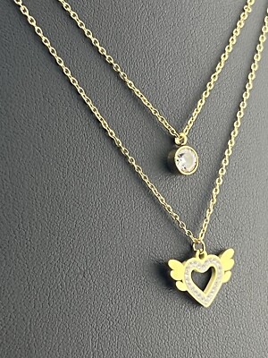 Necklace with Heart Shape and pendant /Caden Regalo de San Valentin