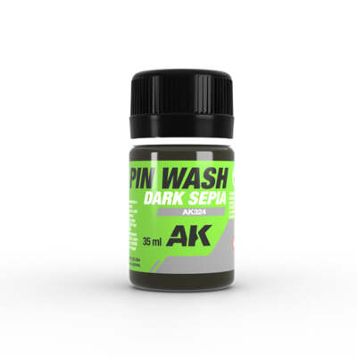 AK Interactive AK324 Dark Sepia Pin Wash Enamel 35ml - US