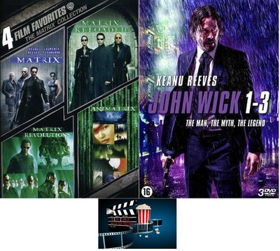 Keanu Reeves 7 Movie Set The Matrix 4 Film Collection &amp; John Wick  Trilogy 7 DVD | eBay