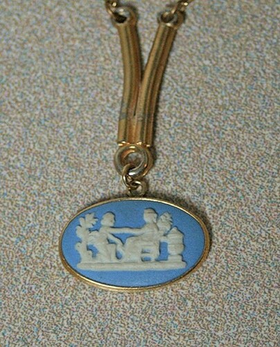 Vintage Wedgwood Blue Jasperware Cameo Pendant