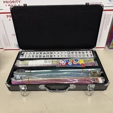 American Mah Jong Set - 166 Ivory Colored Engraved Tiles, 4 x Combo... 