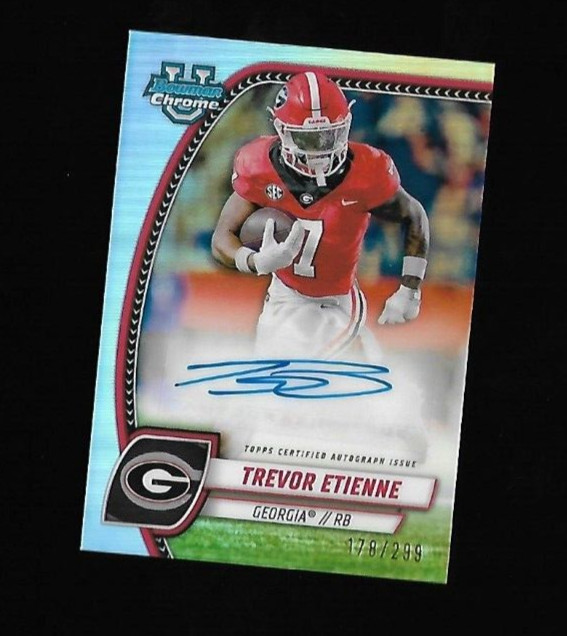 2024 Bowman Chrome U Trevor Etienne Refractor Auto 178/299 Georgia Bulldogs