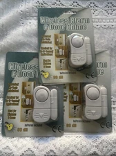 3 Wireless Alarm & Door Chime Alarm Hampton Direct 20975 White Windows or Doors