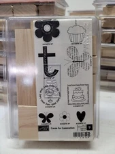 stampin' up!   cause for celebration    set of 9    wood stamps / we1693  r4 t64