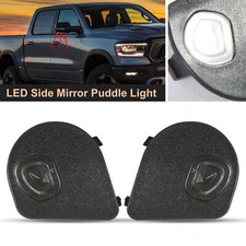 Black 2 LED Side Towing Mirror Puddle Light Replacement Fit For 10-19 Dodge Ram