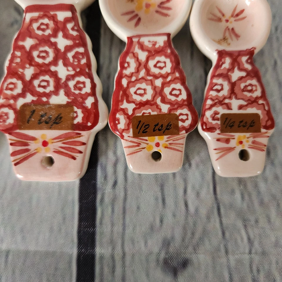 Temp-Tations by Tara Old World Set of 4 Measuring Spoons Orange Rust Brown - Image 4 of 4