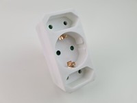 3 Fach Multi Schuko Adapter Weiß Mehrfachstecker Schuko/Euro Adapterstecker Weiß