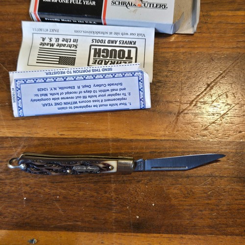 SCHRADE UNCLE HENRY Knife Made In USA 12UH ROADIE Single Blade Staglon Handles - Picture 5 of 6