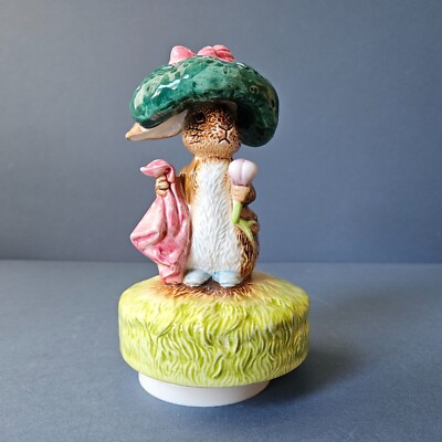 Vintage Schmid Benjamin Bunny Music Box, Beatrix Potter Peter Rabbit, Easter