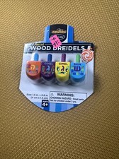 4-pack Rite Lite Wooden Hanukkah Dreidels - Painted - NEW, SEALED 