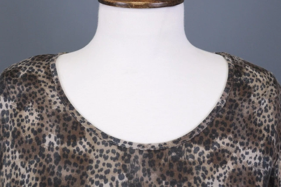 Camisa Blusa Burberry Brit Multicolor Estampado Leopardo Manga Corta Talla L Foto 3 de 4