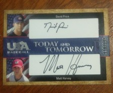 David PRICE Matt HARVEY Rookie Dual Auto Card #110/295 USA 2007 Today Tomorrow. rookie card picture