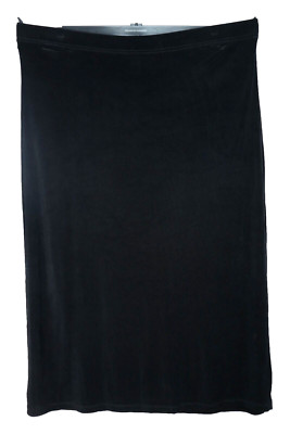 C.L.O.T.H.E.S. Women's Slinky Travel Knit Long Straight Skirt Black Size 2X Plus