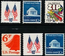 US #1509-1511 #1518-1520 MNH 1973-1974 Regular Issue Definitives