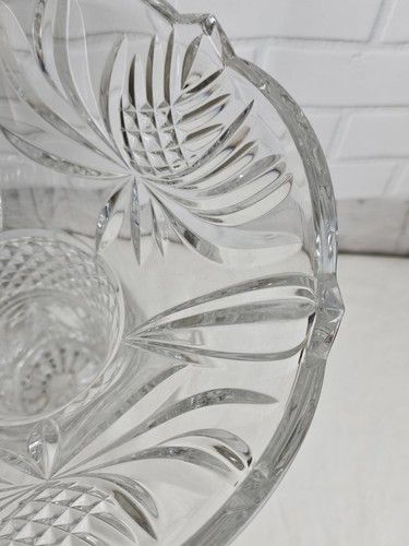 Shannon by Godinger Large 12” Lead Crystal PALM TREE Peony Vase - Picture 4 of 13