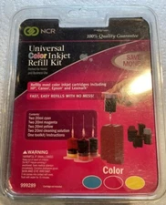 NCR Universal TRI Color Inkjet Refill Kit With Cleaning Solution New