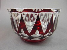 Schale rotes Überfangglas um 1920 Fachschule?