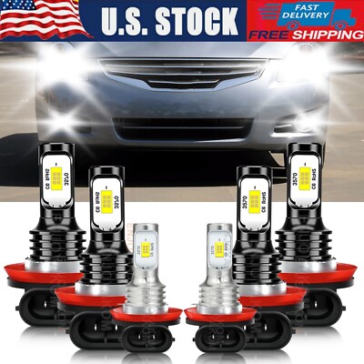 For Nissan Altima 2009 6x Combo LED Headlight High Low Beam+ Fog Light Bulbs Kit