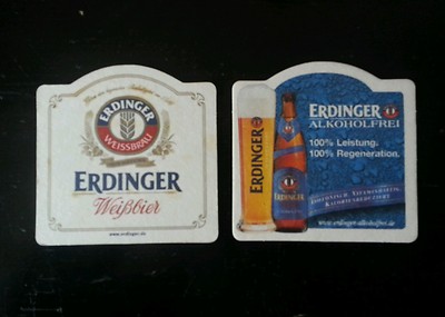 Beer mat Erding Erdinger Weissbräu-Erdinger wheat beer alcohol-free