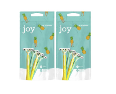 2 Packs Joy The Fun Pack 3 Blades 4 Count Non Slip Grip Razors