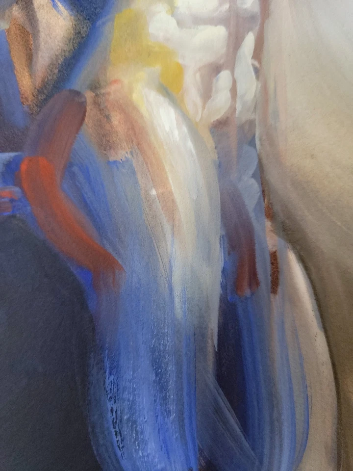 J M Johnson - Figura Desnudo Masculino Abstracto Original Contemporáneo Arte Gouache 8x10 Foto 4 de 4