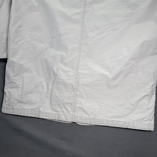 LL Bean Jacket Mens Large Tall Beige Canvas Barn Chore Lined Distressed Workwear - Picture 3 of 23