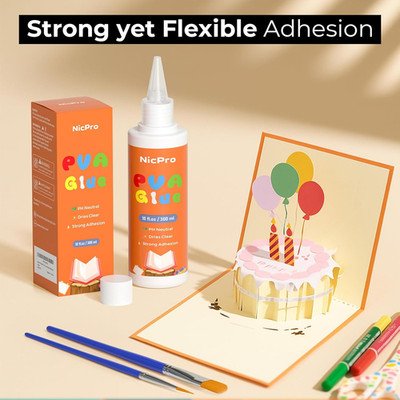 Book Glue, Neutral PH PVA Adhesive 300G/10Oz, Acid-Free, Dries Clear & Remain...