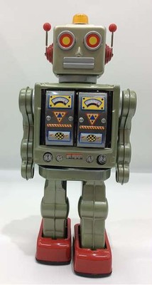 Metal House Star Strider Robot Tin Toy Silver Figure Vintage Used from Japan
