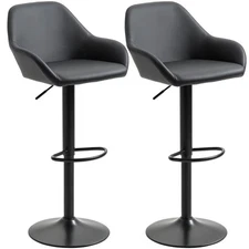 Adjustable Bar Stools, Swivel Counter Height Barstools with Footrest and Back...